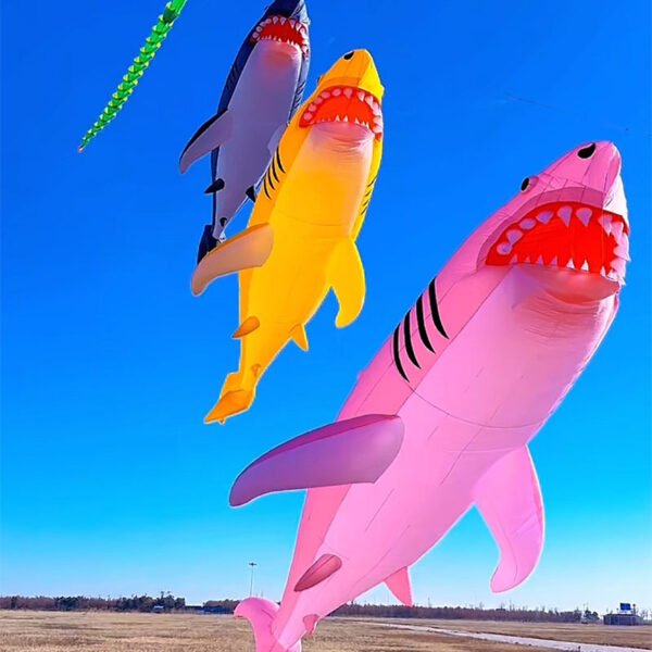 best selling 18m 40D Ripstop Nylon Giant Shark Kite - Image 6