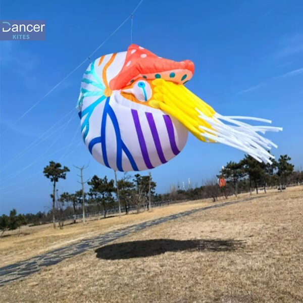 Rainbow-snail-kite-for-event Nautilus kite