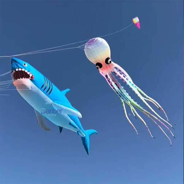 18m blue shark kite