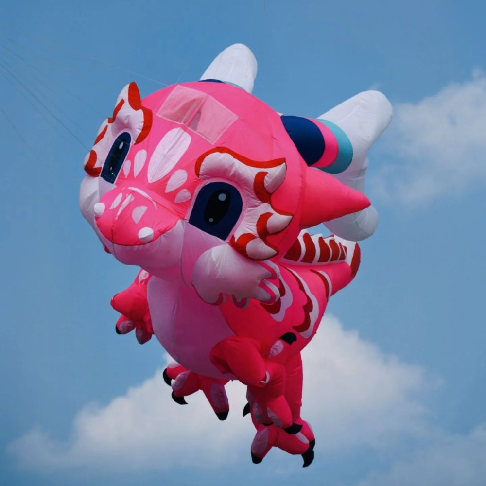 5m Soft Inflatable Dragon Kite Pendant – 40D Ripstop Nylon Colorful Show Kite for Adults - Image 4