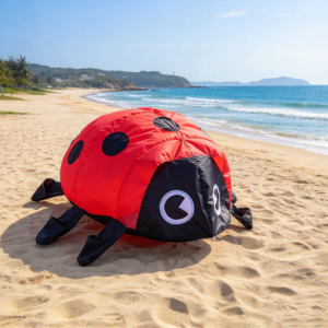 1m Bouncing Ladybug Soft Inflatable Kite, 40D Ripstop Nylon Show Kite